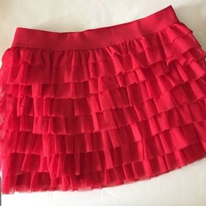 Red ruffles skirt